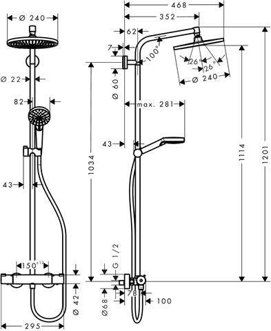 Hansgrohe Showerpipe Crometta S 240 1jet, d = 240 mm, chrom