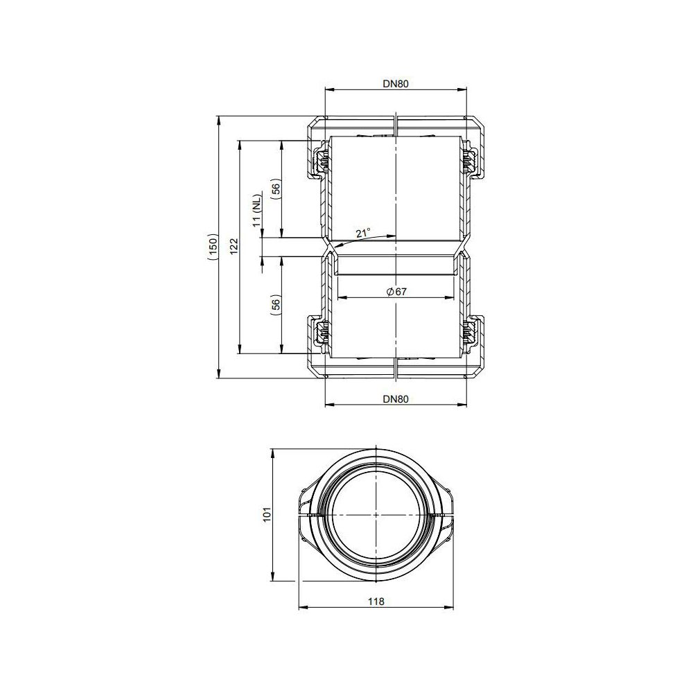 ATEC Kupplung PolyTop DN 80, für Rohr flexibel