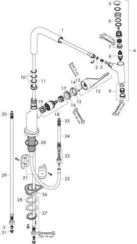 hansgrohe Spültisch-Einhebelmischer Axor Citterio Select-39861800