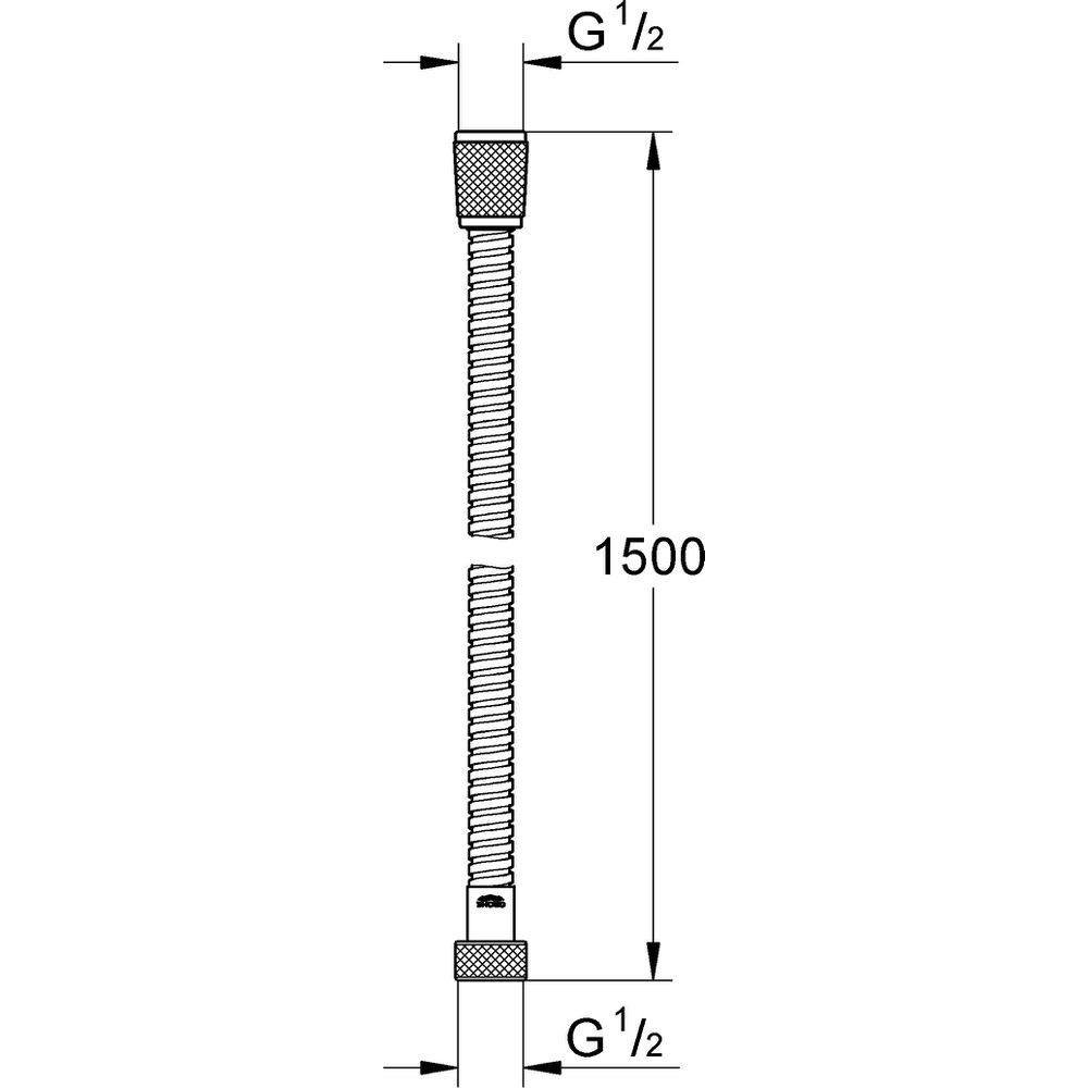 GROHE Metallbrauseschlauch Relexaflex Metal Long-Life 28143_1, 1500 mm, chrom-28143001