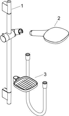 hansgrohe Raindance Select E Brauseset 150 3jet mit Brausestange 90 cm und Seifenschale Unica S Puro