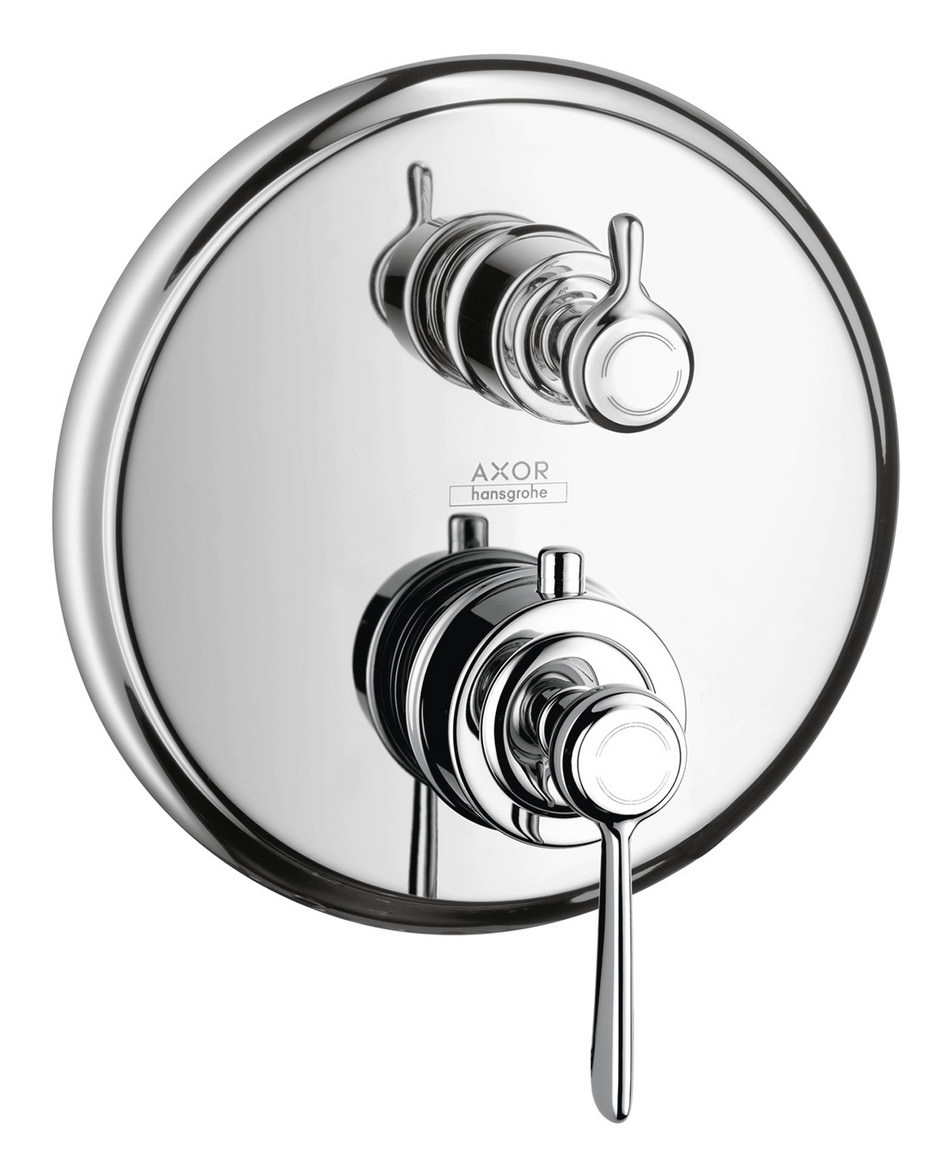 hansgrohe Fertigmontageset Axor Montreux UP-Thermostatbatterie, mit Ab-/Umstellventil, Hebelgriff, chrom