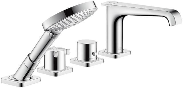 hansgrohe 4-Loch-Fliesenrandarmatur Axor Citterio E Ausladung 190 mm, mit Thermostat, chrom-36410000