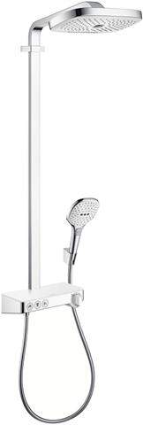 hansgrohe Showerpipe Raindance Select E 300 3jet, mit Ablage, chrom