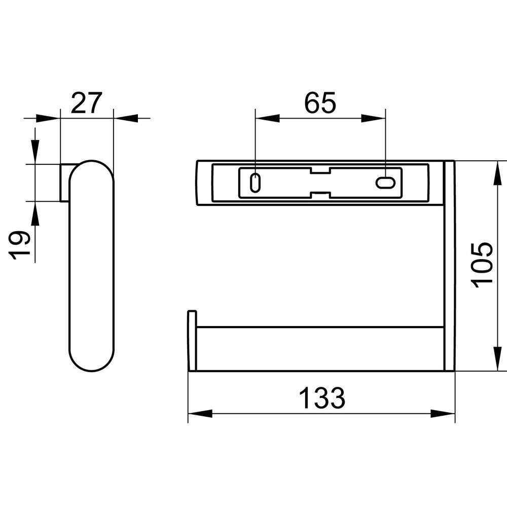 KEUCO Toilettenpapierhalter Plan offene Form, rechte Ausführung, verchromt