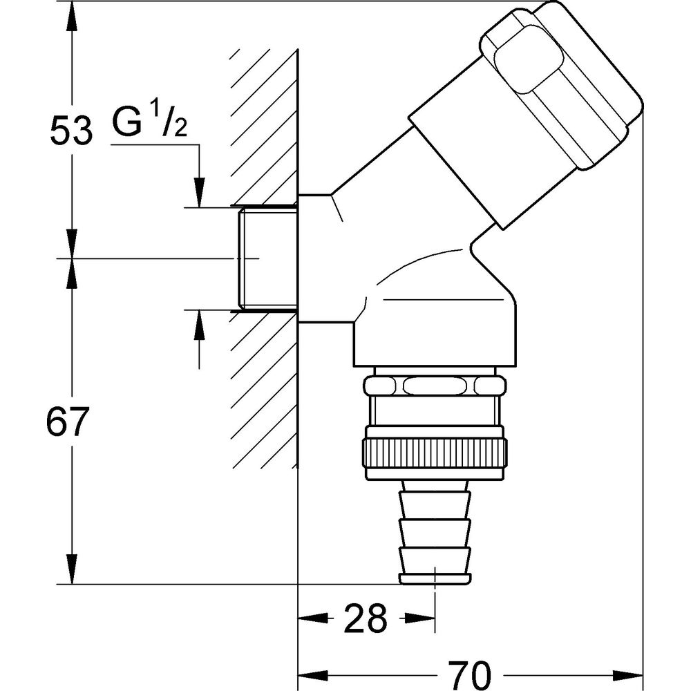 GROHE Armaturenkombination 1/2", Schrägsitzausführung, chrom -41190000