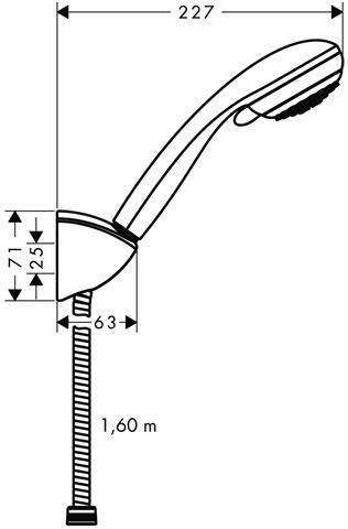 Hansgrohe Brausehalterset Crometta 85 Variojet chrom, mit Brauseschlauch 160 cm und Brausehalter,