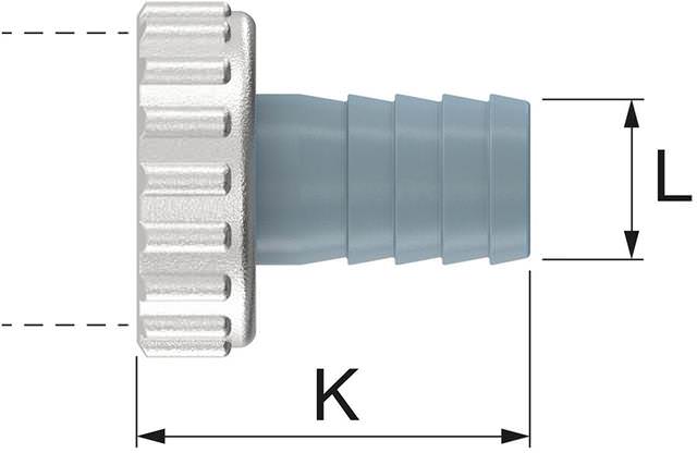 Simplex KFE-Kugelhahn G 1/2 M, mit rotem Flügelgriff, Durchgang, mit AG, vernickelt, mit Schlauchver