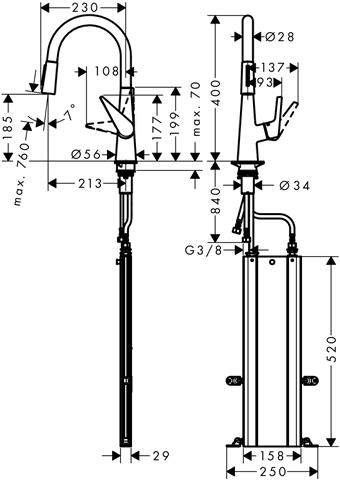 Spültisch-Einhebelmischer Talis S 200 M5116-73851800