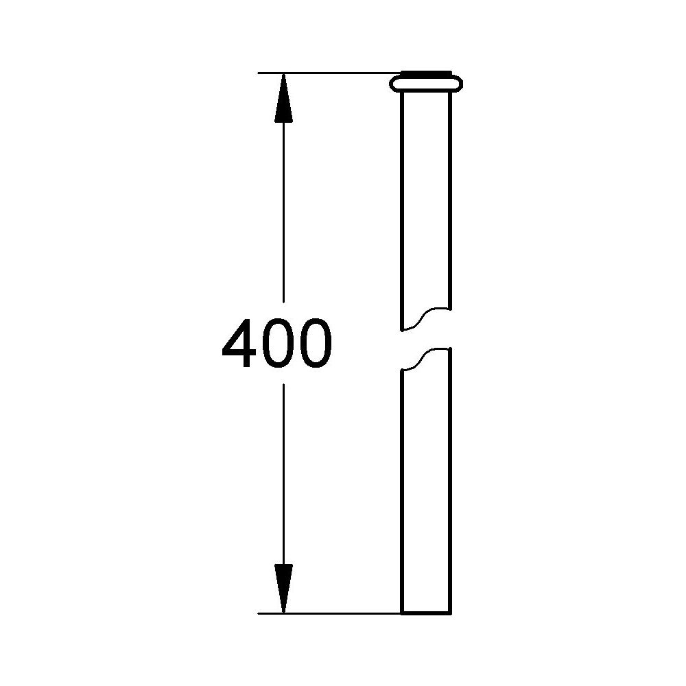 GROHE Urinalspülrohr 40 cm, gerade, d= 1,8cm, Messing, chrom