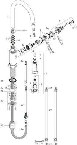 hansgrohe Spültisch-Einhebelmischer Axor Montreux-16581800