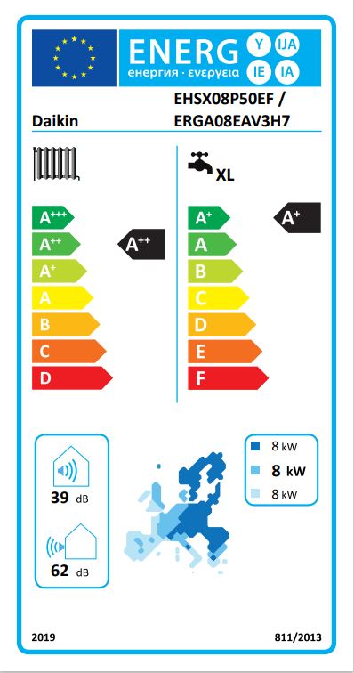 Daikin Inneneinheit Altherma 3 R ECH2O 6/8 kW mit integriertem 500 l Hygienespeicher (Heizen/Kühlen)