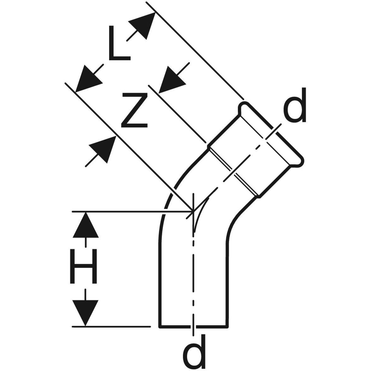 Geberit Bogen 90° mit Einschubende Mapress Kupfer-60302