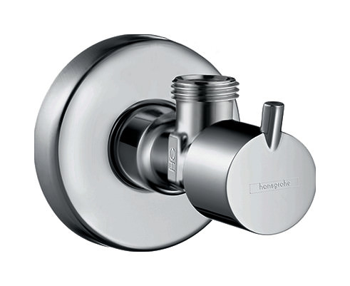 hansgrohe Eckventil S-Design G 1/2 x 3/8, Griff und Rosette aus Kunststoff, chrom