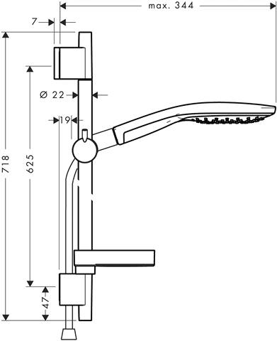 hansgrohe Brauseset Raindance Select S 150 mit 65 cm Brausestange Unica S Puro, chrom, 3jet