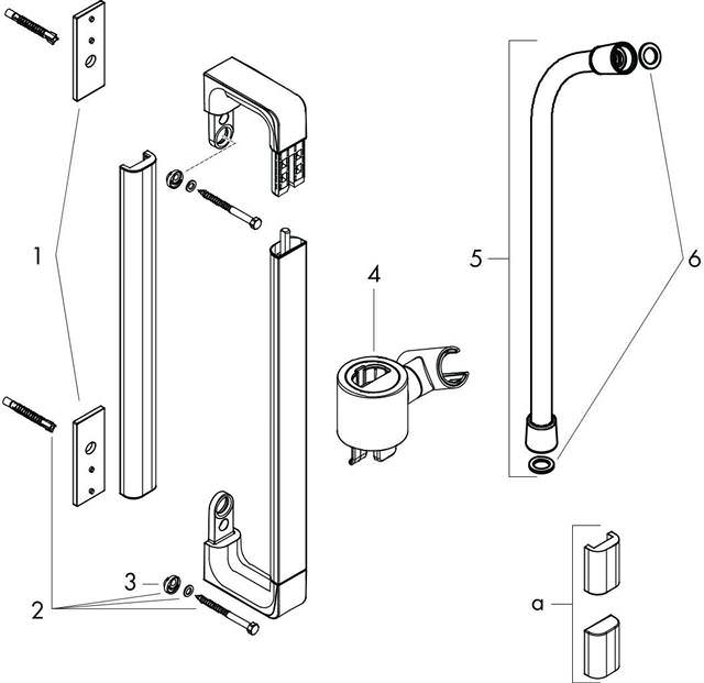 hansgrohe Brausestange Axor Citterio E 900 mm, mit Handbrause 120 3jet, chrom-36736000