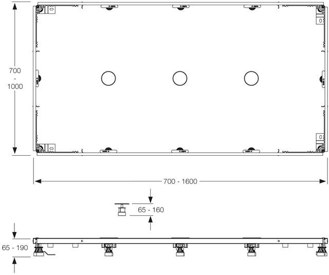 Mepa Montagerahmen SF Rechteck XL Universal, für superflache Stahl-/Acrylwannen 100/180