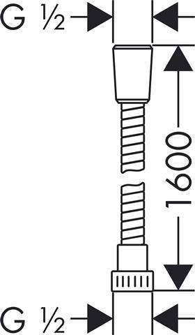 hansgrohe Brauseschlauch Metaflex 125 cm, chrom, mit Spiralwicklung-28262000