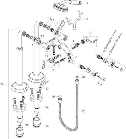 hansgrohe Fertigmontageset Axor Montreux