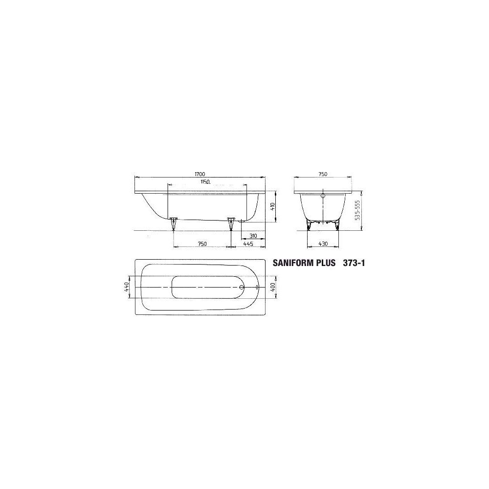 Kaldewei Badewanne SANIFORM PLUS 373-1 170x75cm, weiß