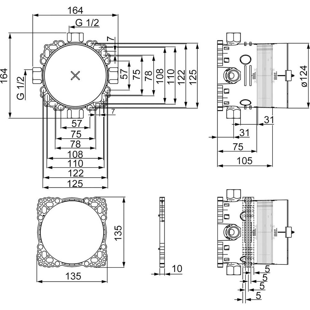 HANSA UP-Grundkörper HANSABLUEBOX 1/2", ohne Vorabsperrung, DN 15 -80000000