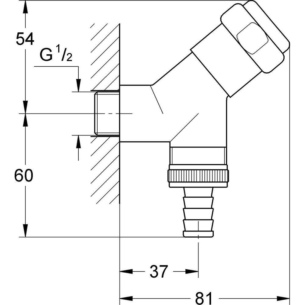 GROHE WAS-Anschlussventil 1/2", chrom 