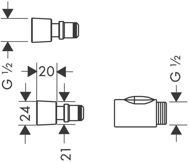 hansgrohe Schnellkupplung DN 15, für Handbrausen, schwarz