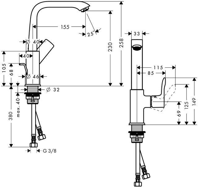 Hansgrohe Waschtisch-Einhebelmischer Metris 230 mit Ablaufgarnitur und Schwenkauslauf, chrom-31087000