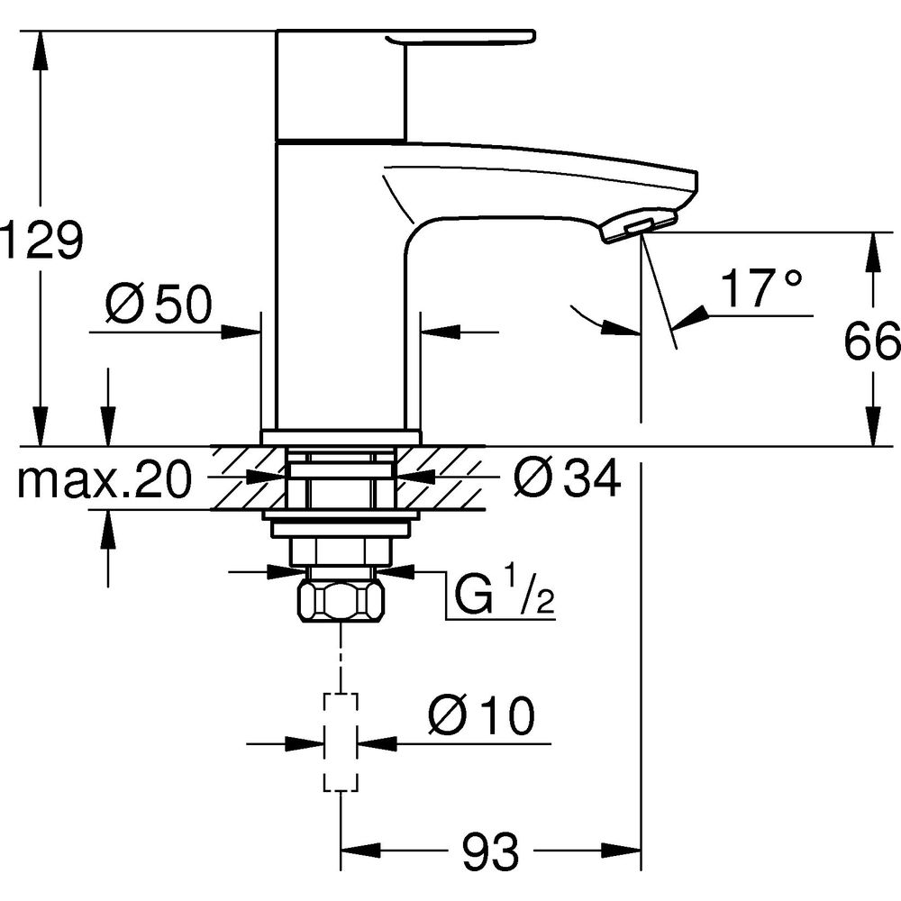 GROHE Standventil Eurostyle Cosmopolitan XS-Size, chrom-23039002