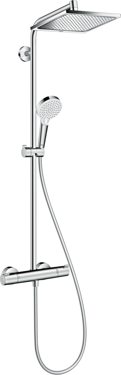 Hansgrohe Showerpipe Crometta E 240 EcoSmart 9 l/min, 1jet, 240 x 240 mm, mit Thermostat, chrom-27281000