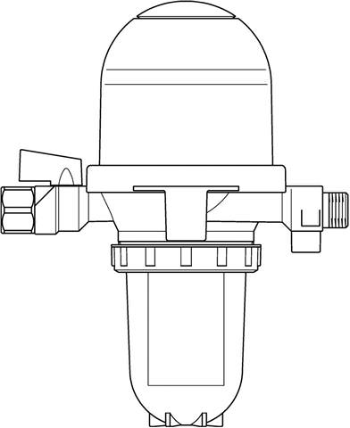 Oventrop Heizölfilter/Entlüfter Toc-Duo-3 G 3/8 IGxG 3/8 AG, Sikueinsatz 25-40 µm