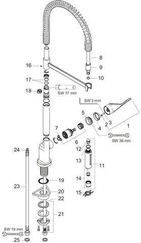 hansgrohe Spültisch-Einhebelmischer Axor Citterio Semi-Pro edelstahl-optik, schwenkbarer Auslauf 360-39840800