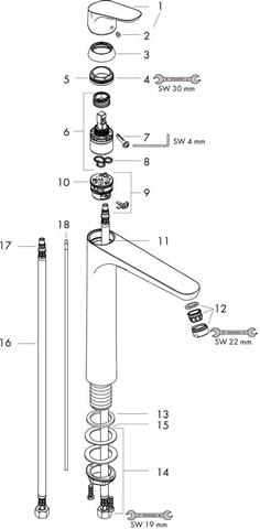 hansgrohe Waschtisch-Einhebelmischer Focus 230 chrom, mit Ablaufgarnitur