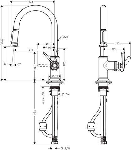 hansgrohe Spültisch-Einhebelmischer Axor Montreux-16581800