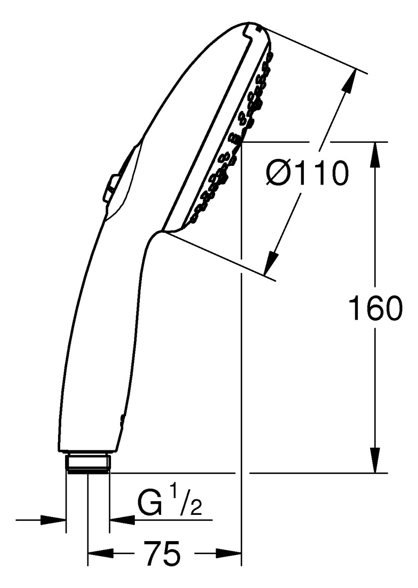 Grohe Handbrause Tempesta 110 mit 3 Strahlarten und Durchflussbegrenzer-28419003