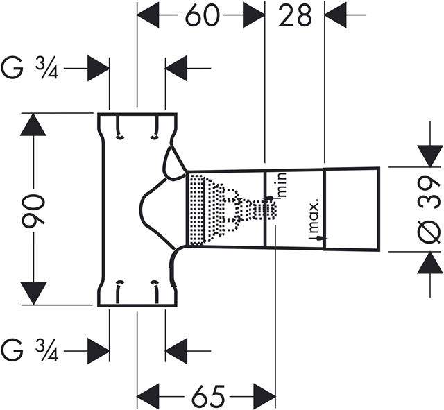 hansgrohe Grundkörper Axor DN 15, 52 l, für Absperrventil-16973180