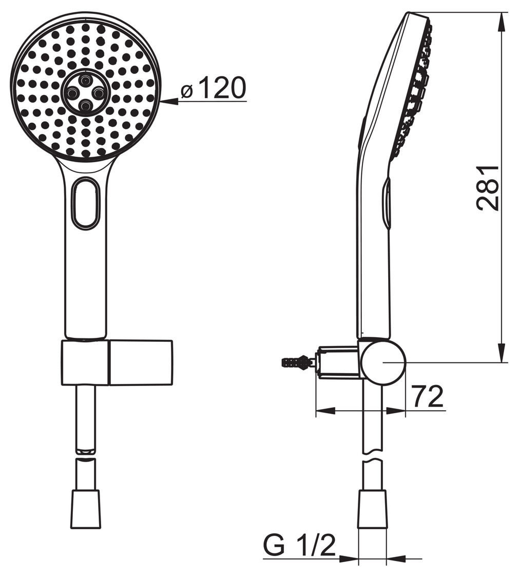 HANSA Schlauchbrausegarnitur HANSAACTIVEJET Handbrause, 3-strahlig, hellgrau/chrom