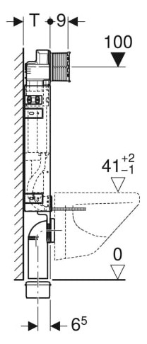 Geberit Kombifix Element für Wand-WC, 108 cm, mit Sigma UP-Spülkasten 12 cm 110.300.00.5-110300005