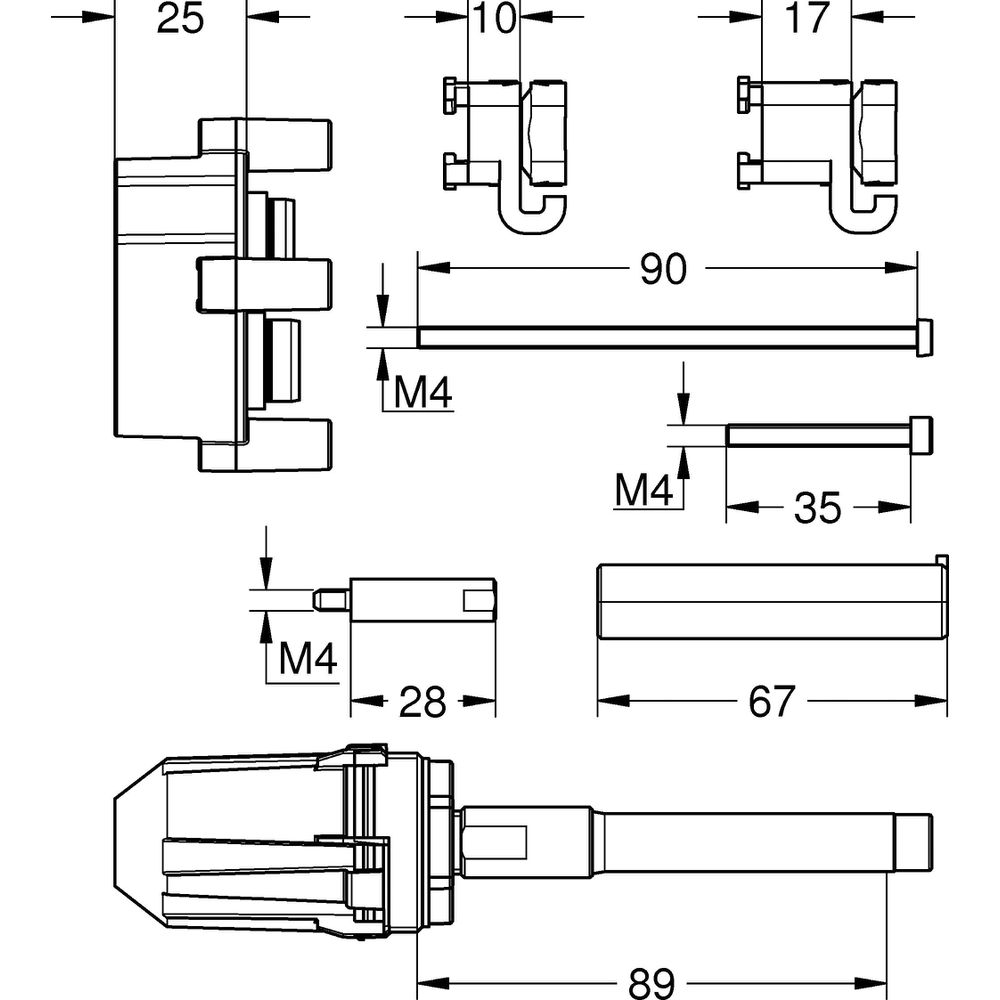 GROHE Verlängerung 14056 für EHM-FMS, für Rapido SmartBox 25mm, chrom-14056000