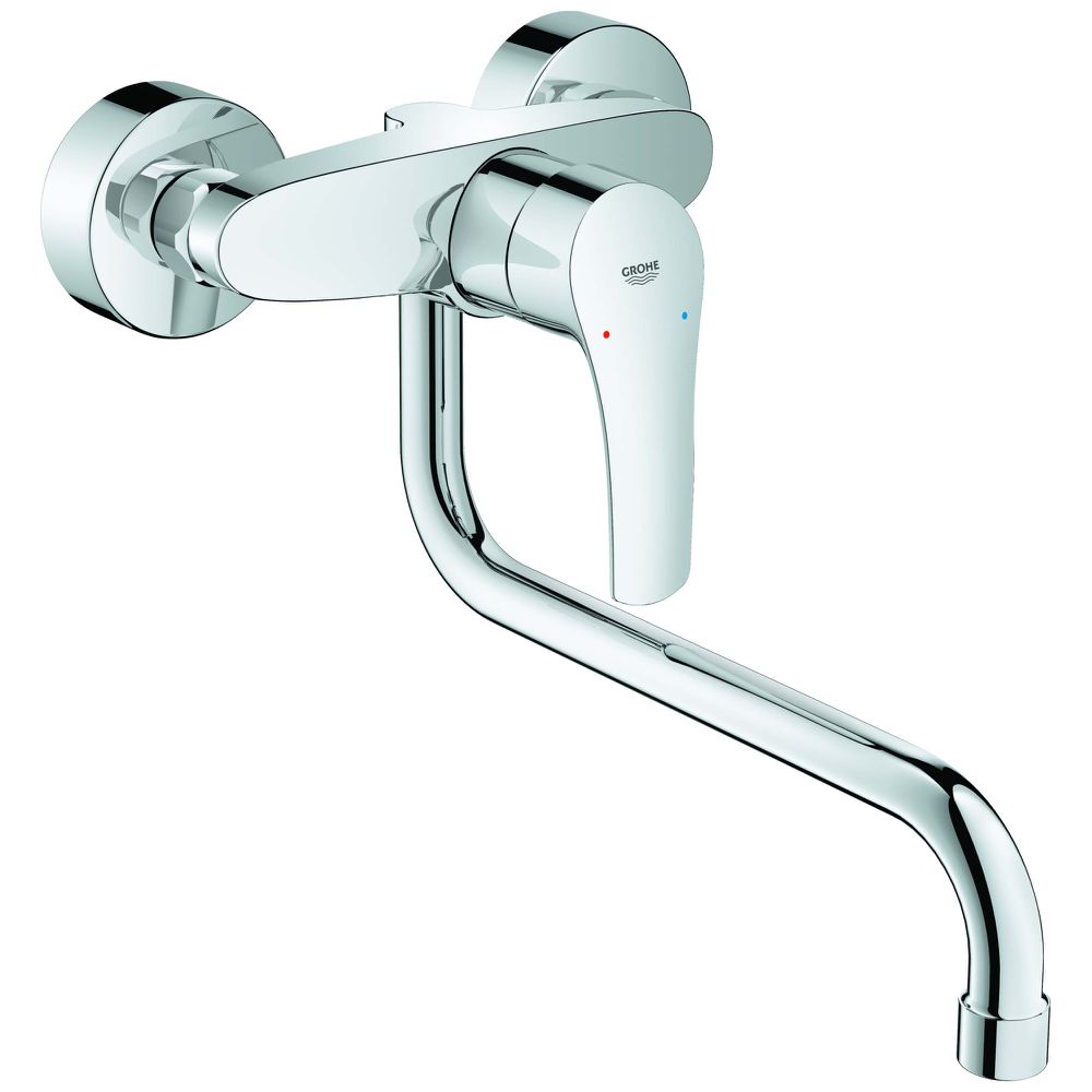 GROHE Wand-Spültisch-Einhebelmischer Eurosmart  1/2", Ausladung 276mm, chrom -32224003