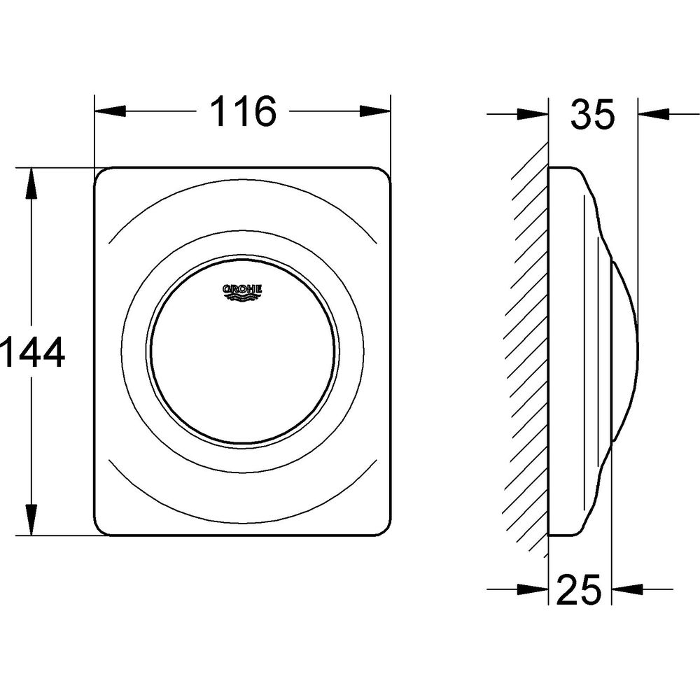 GROHE Abdeckplatte Surf manuelle Auslösung für Urinal, weiß-38808SH0