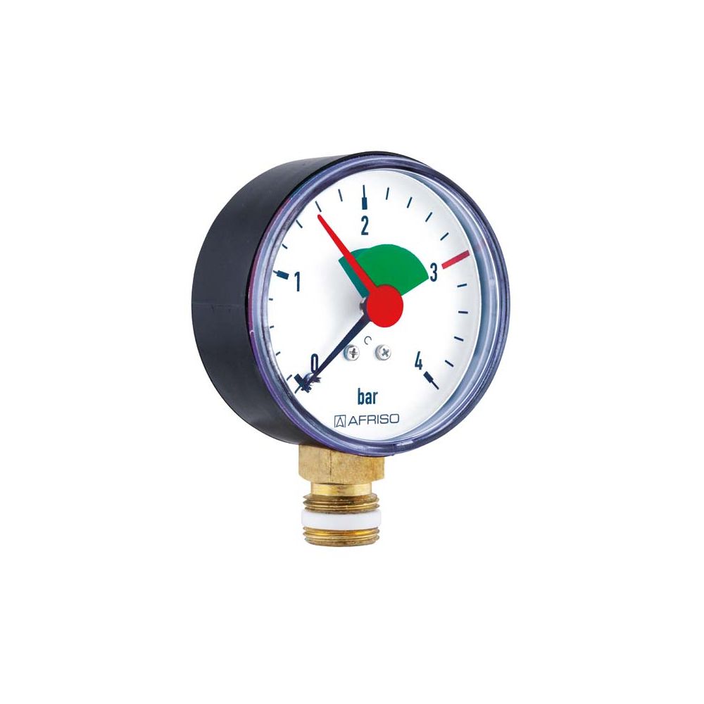 Afriso Rohrfedermanometer HZ 63 radial 0/4 bar, G 3/8 B, Gehäuse-d= 63mm