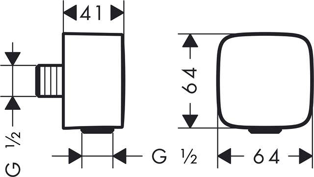 Schlauchanschluss Fixfit Softcube Axor mit Rückflussverhinderer, chrom