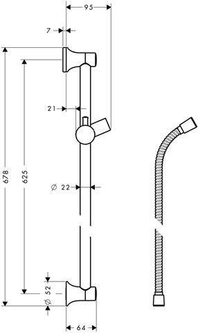 hansgrohe Brausestange Unica Classic 65cm, chrom-27617000