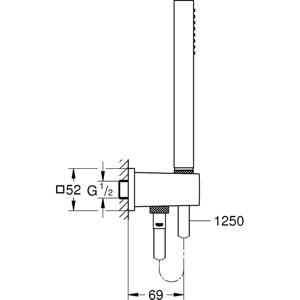 GROHE Brausegarnitur Euphoria Cube Stick mit Wandhalterset, chrom-26405000