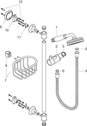 hansgrohe AXOR Montreux Brauseset 0,90 m mit Handbrause 100 1jet chrom, mit Halter