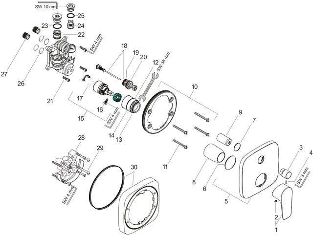 hansgrohe Fertigmontageset Talis E Unterputz-Wannen-Einhebelmischer mit Sicherungskombination chrom-71474000