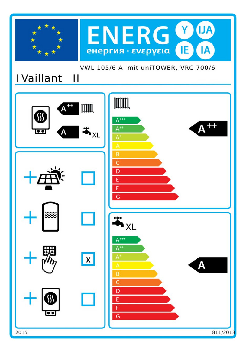 Vaillant Wärmepumpenpaket 4.3801 aroTHERM plus VWL 105/6A S2 mit uniTOWER plus VIH QW190