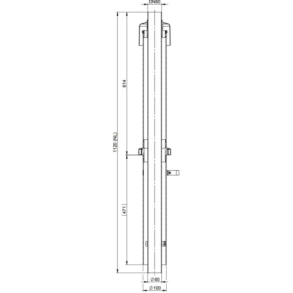 ATEC Dachdurchführung DN 60/100, schwarz 650 mm, konzentrisch-00458