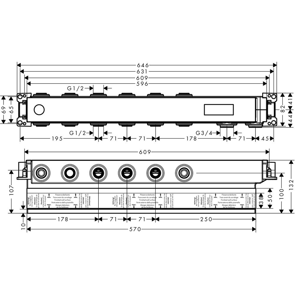 hansgrohe Grundset Axor Select für Thermostatmodul Select, für 4 Verbraucher-18312180